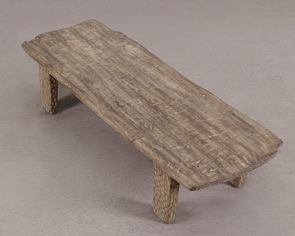 Approx. 72.8" Long 26.4" Deep Live Edge Vintage Coffee Table Weathered Natural Grey Tone