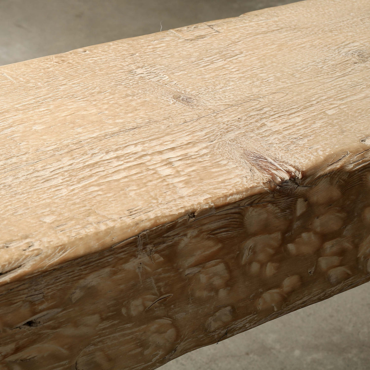 98 Inches Long Live Edge Waterfall Console Weathered Natural