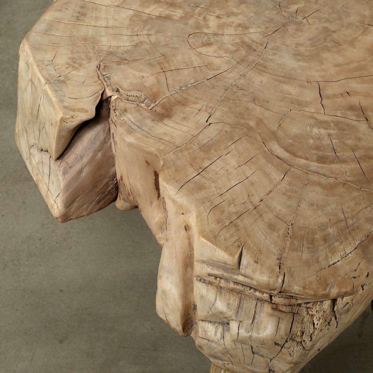 Approx. 31 Inches Live Edge Vintage Rustic Side Table Weathered Natural