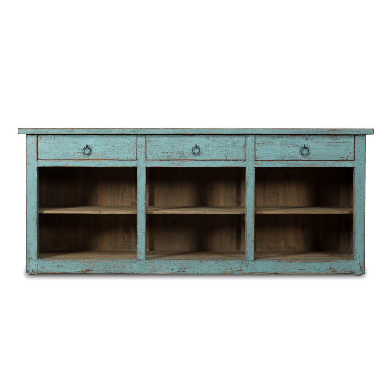 Coffee Table with Three Drawers Weathered Natural image