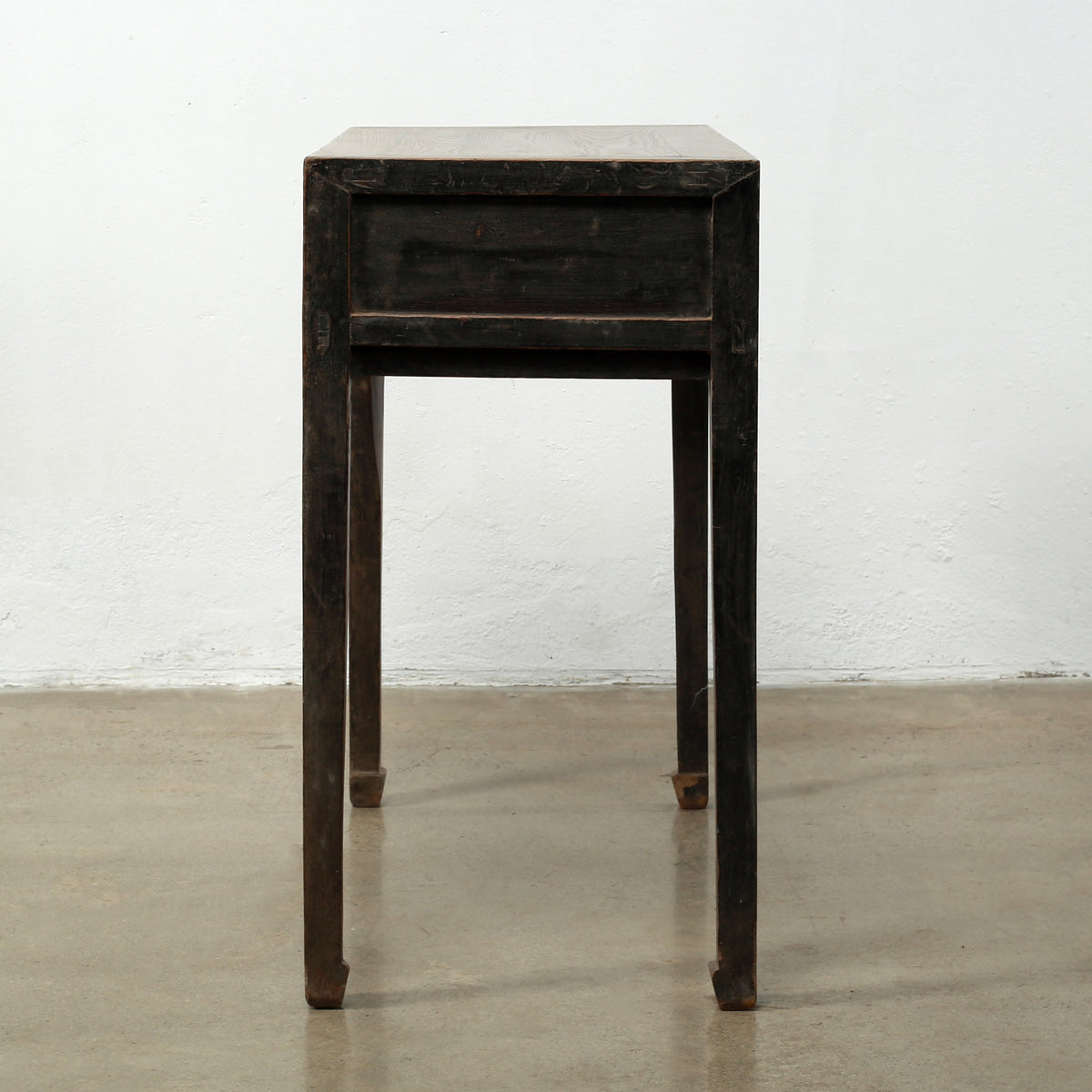 Approx. 38 Inches Long 18 Inches Deep Vintage Entry Table with Two Drawers Distressed Black
