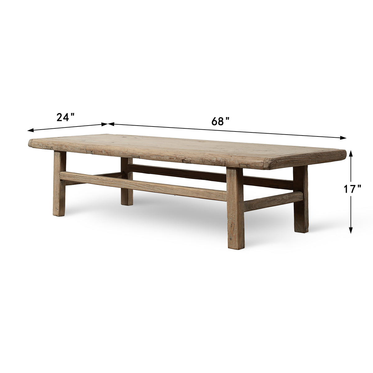 Cottonwood Vintage Appeal Coffee Table Weathered Natural Approx.. 67-70Wx24-28Dx17H
