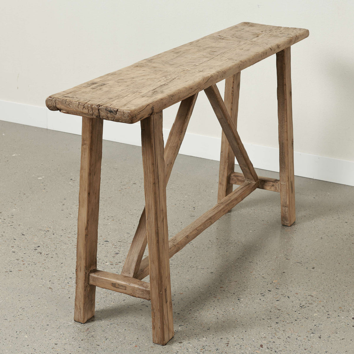 Vintage Console Table Weathered Natural 57.5" x 11.8" x 31.5"H
