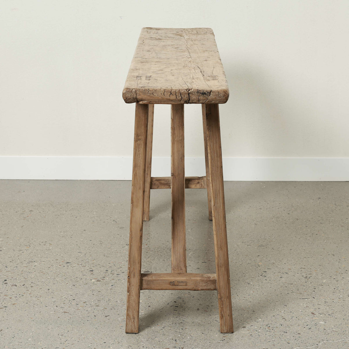 Vintage Console Table Weathered Natural 57.5" x 11.8" x 31.5"H
