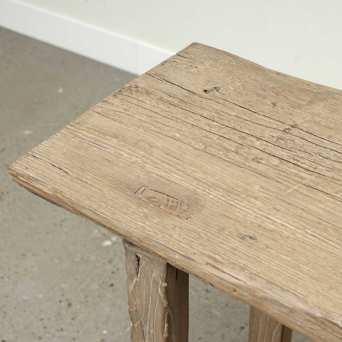 Vintage Console Table Weathered Natural Approx. 66-72Wx14-18Dx33H