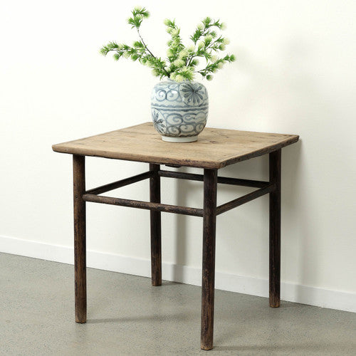 Approx. 34 Inches Vintage Square Table Weathered Natural image 2