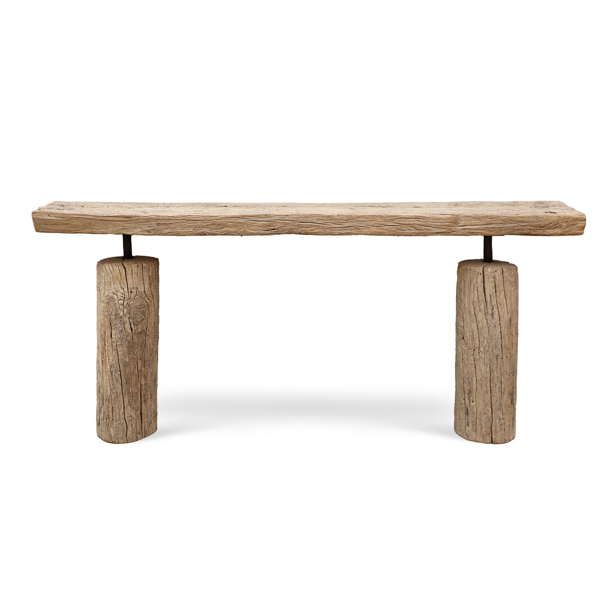 Approx. 6ft Live Edge Vintage Console Table Weathered Natural