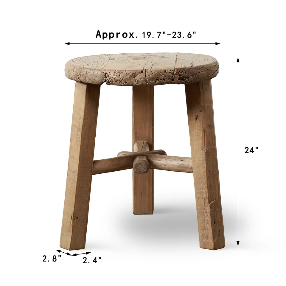 Round Accent Tables With Three Legs | Weathered Natural Wood