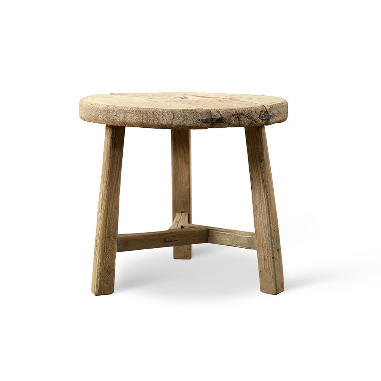 Approx. 20-22 Inches Vintage Round Tables Weathered Natural image 3