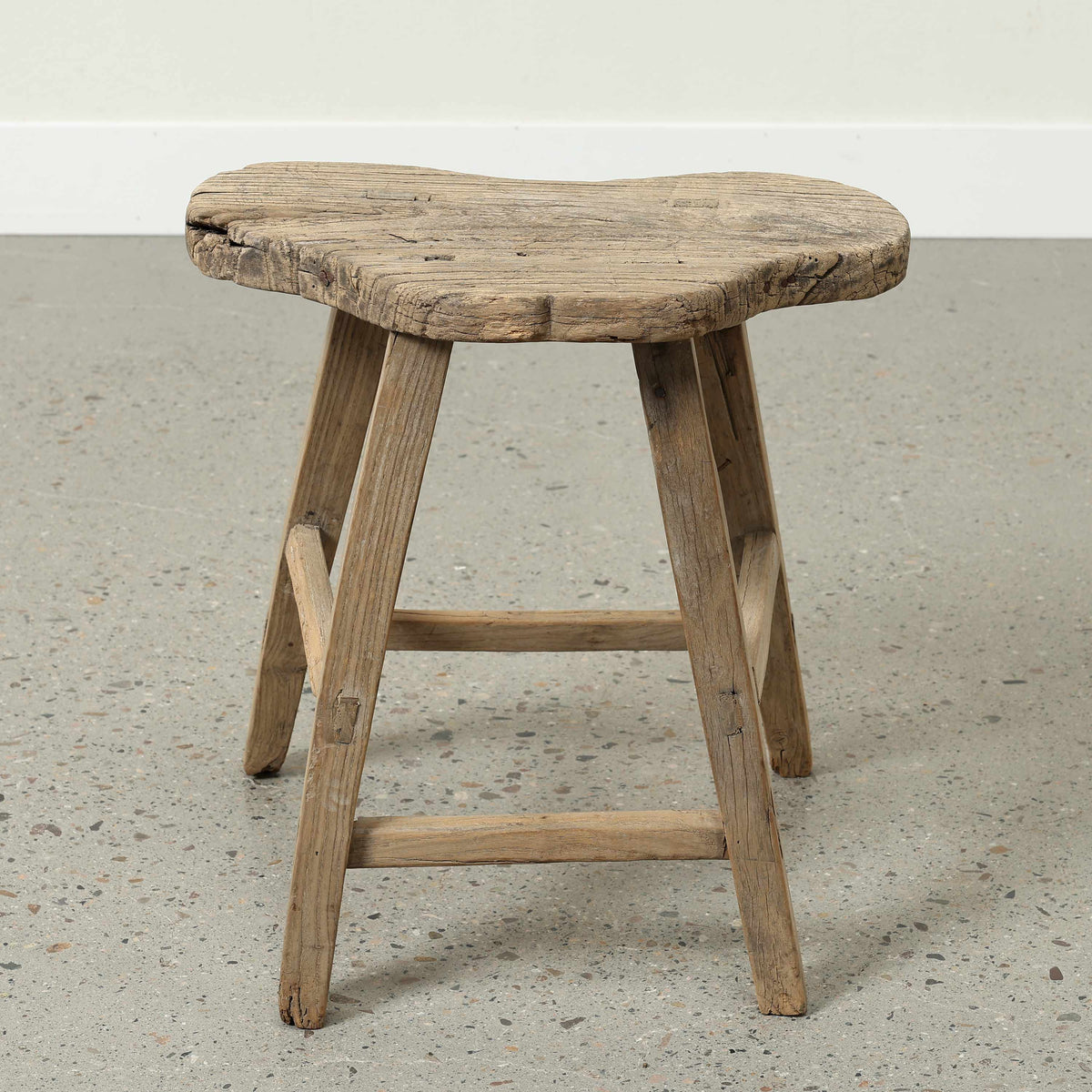 Vintage Saddle Stool Approx.17.3" Wide 11" Deep 18.5"High Weathered Natural