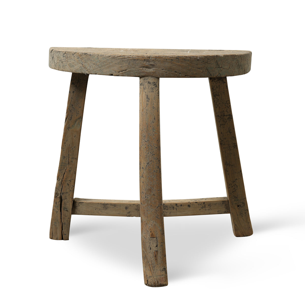 Vintage D-Shaped Stool Approx.15-19 Inches wide (size & finish vary)