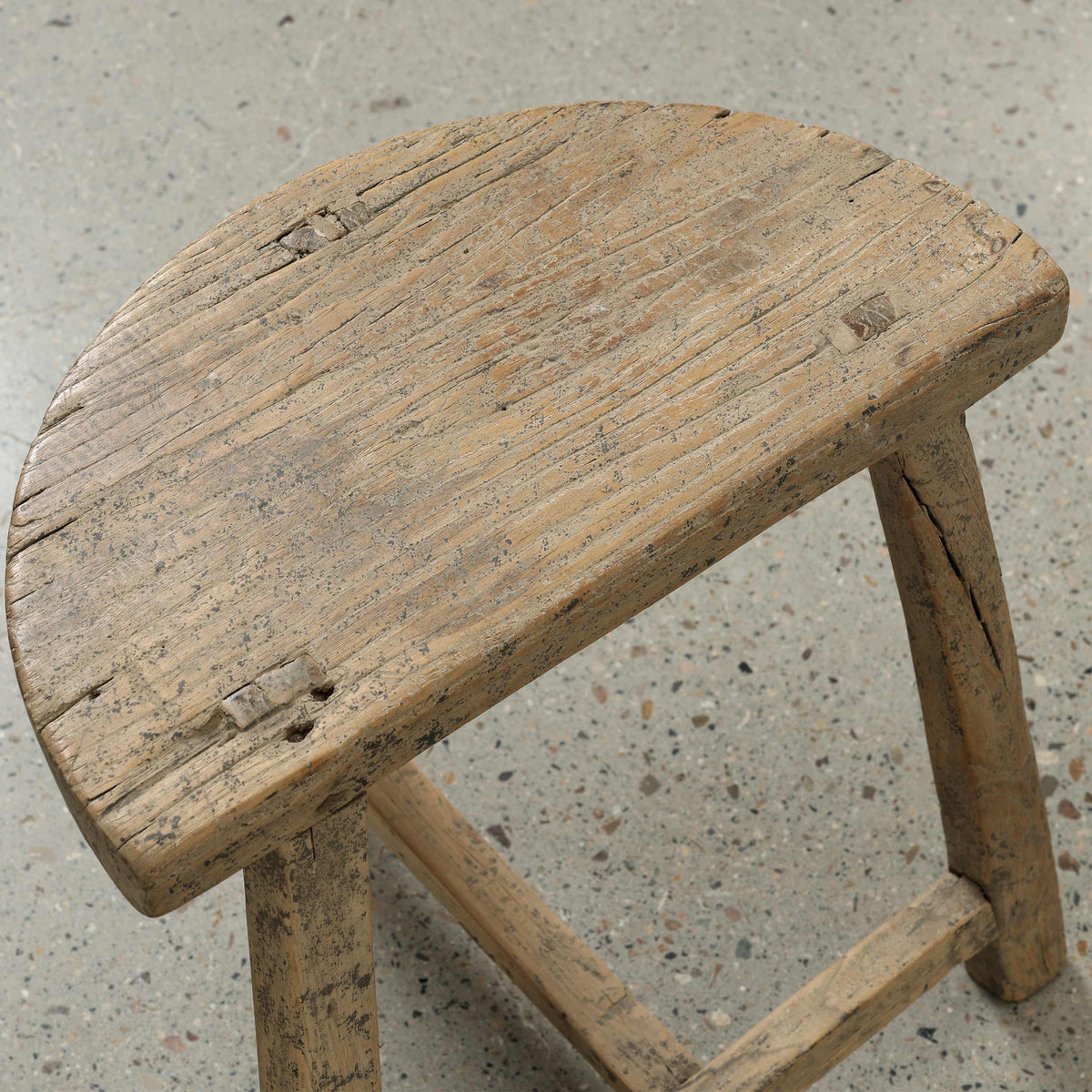 Vintage D-Shaped Stool Approx.15-19 Inches wide (size & finish vary)