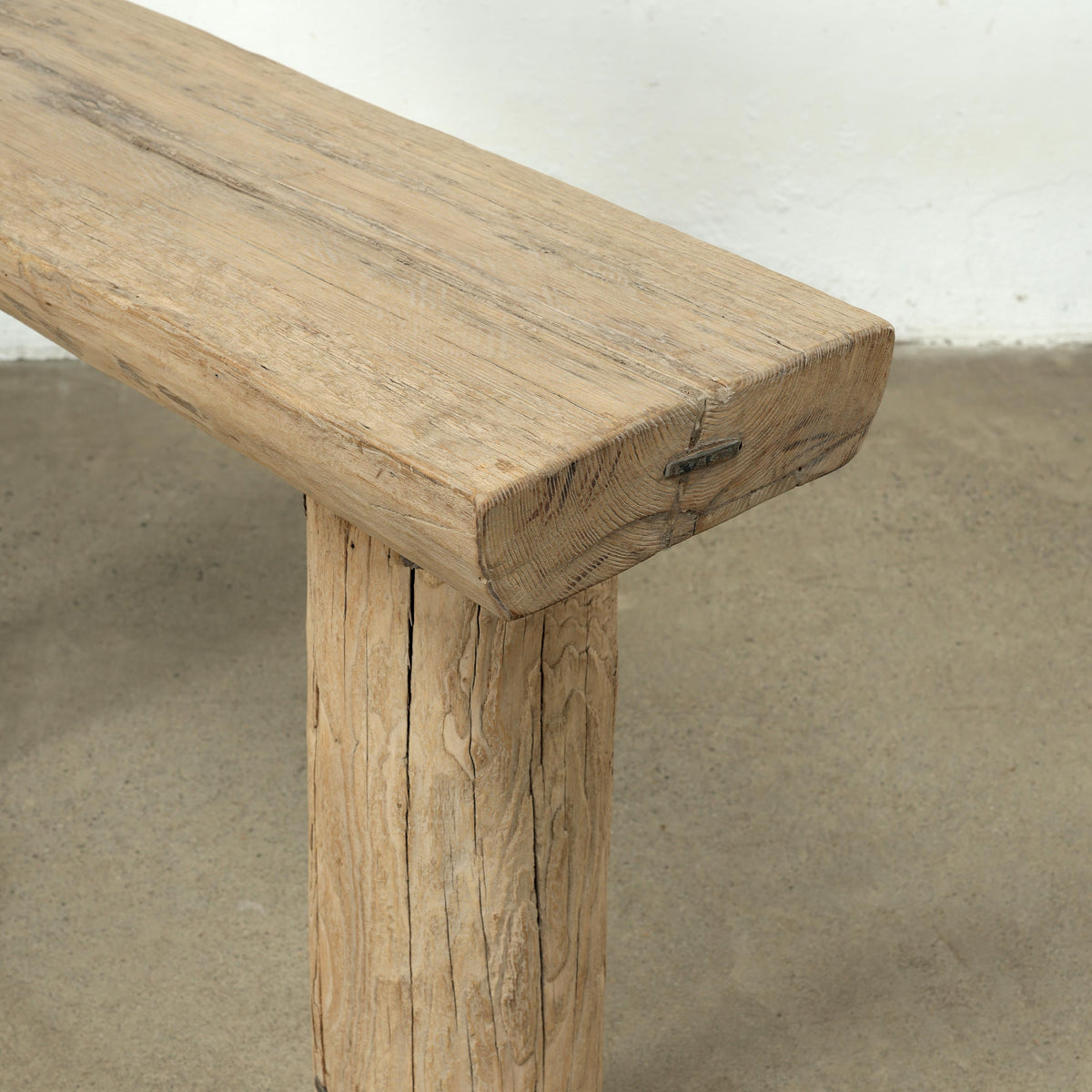 Approx. 50-60 Inches Long Vintage Log Console with Rustic Natural Wood Tone