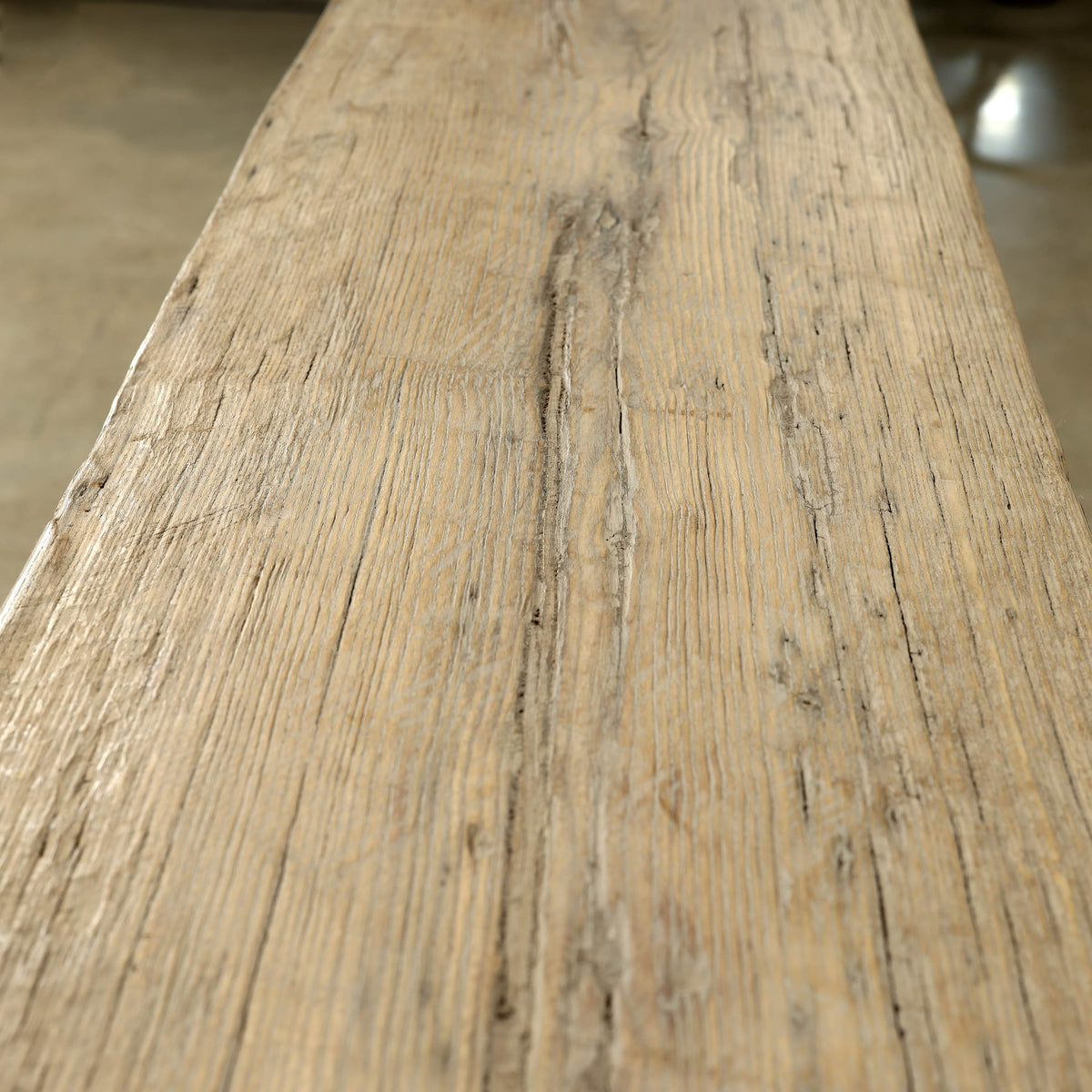 Mini Log Console 52" Wide with Round Leg Weathered Natural