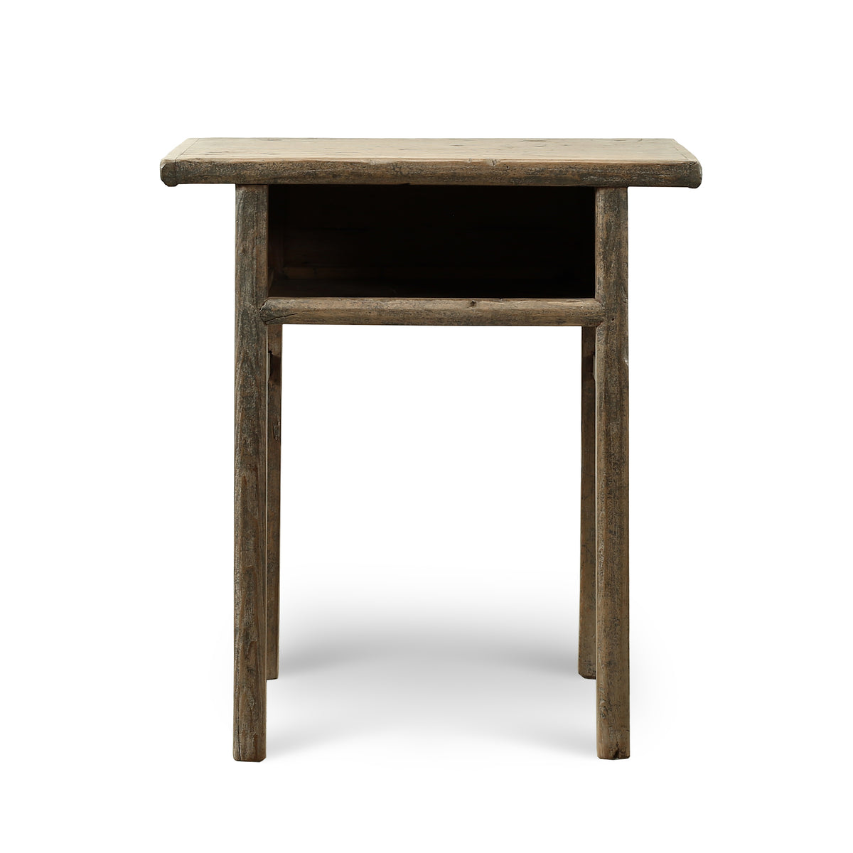 Approx.29 Inches Vintage Table with Storage Weathered Natural