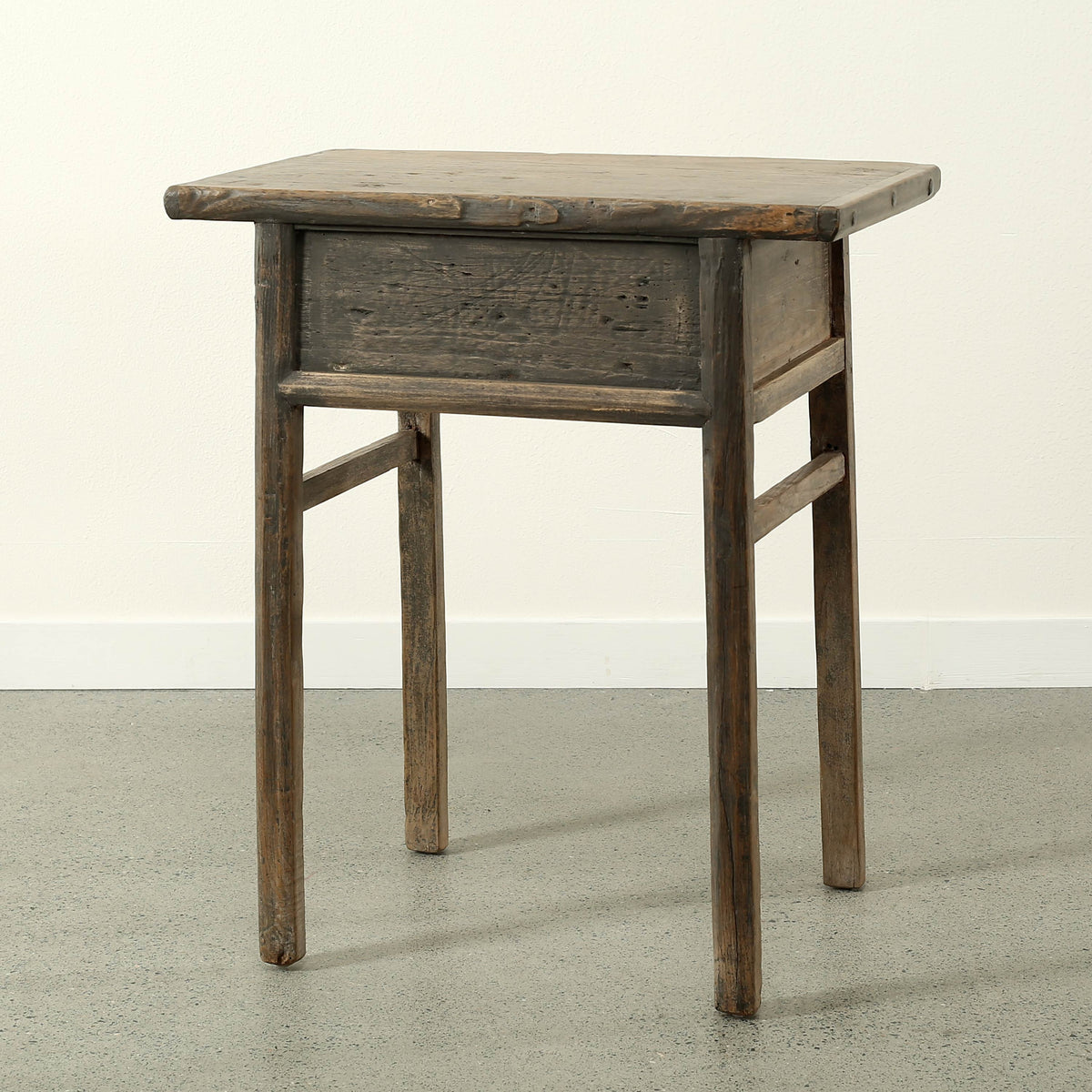 Approx.29 Inches Vintage Table with Storage Weathered Natural