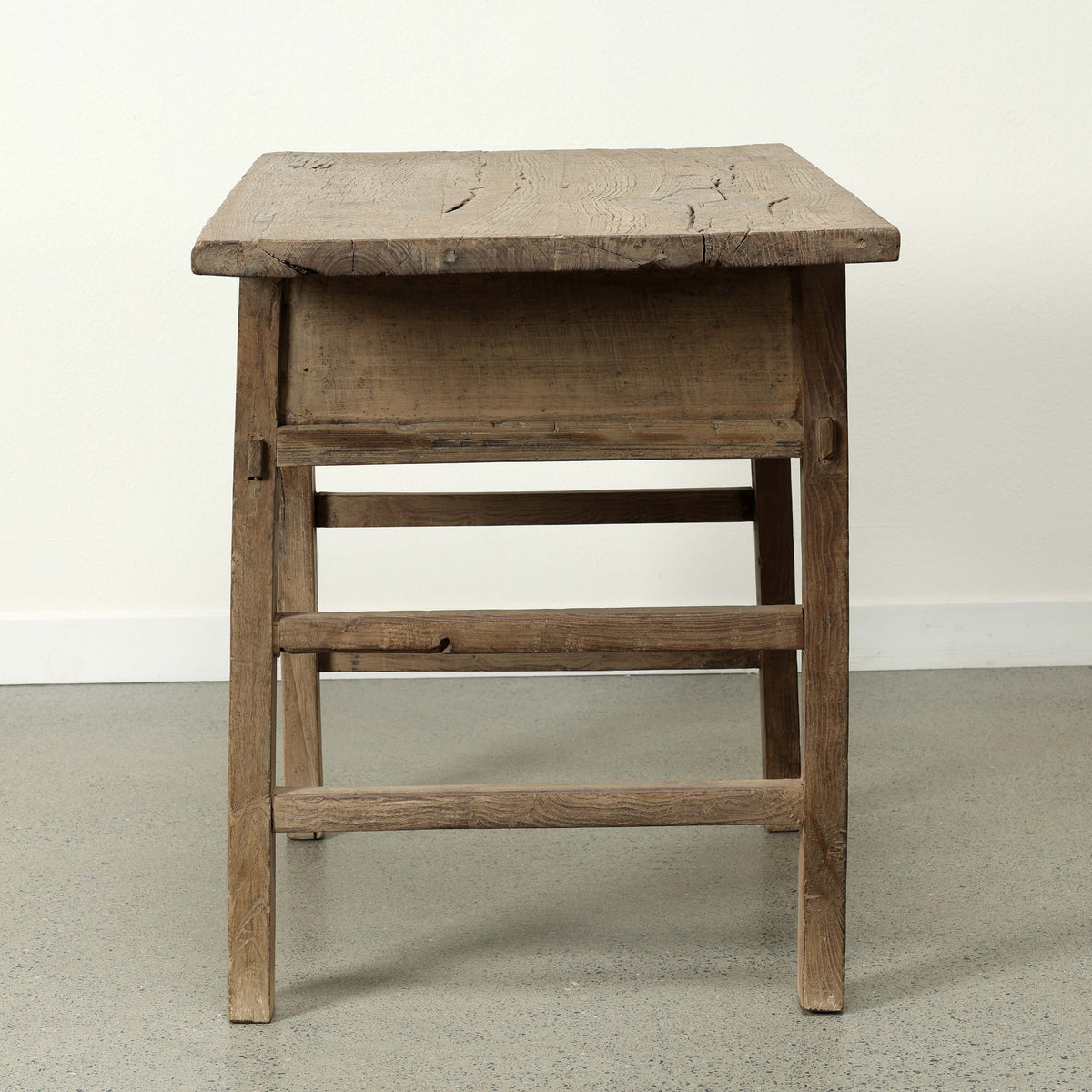 Approx.41 Inches Vintage Table with Storage Weathered Natural
