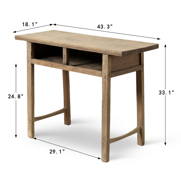 Vintage Table with Storage - Weathered Natural Finish (Approx. 43 Inches) image 3