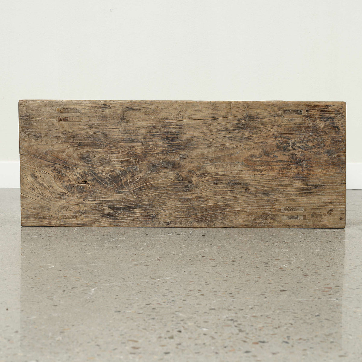 Approx. 39.8 Inches Vintage Table with Storage Weathered Natural