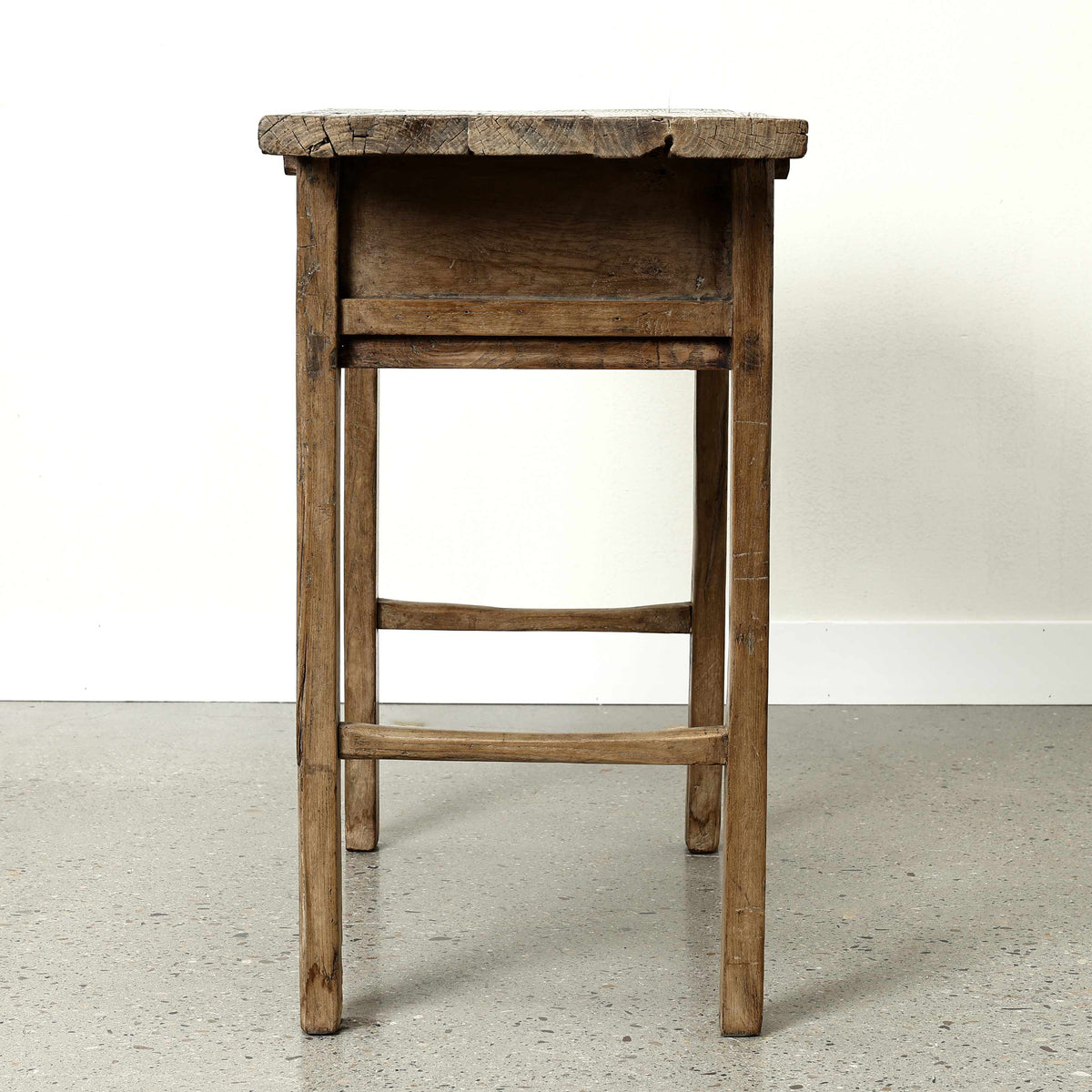 Approx. 42 Inches Vintage Table with Storage, Weathered Natural