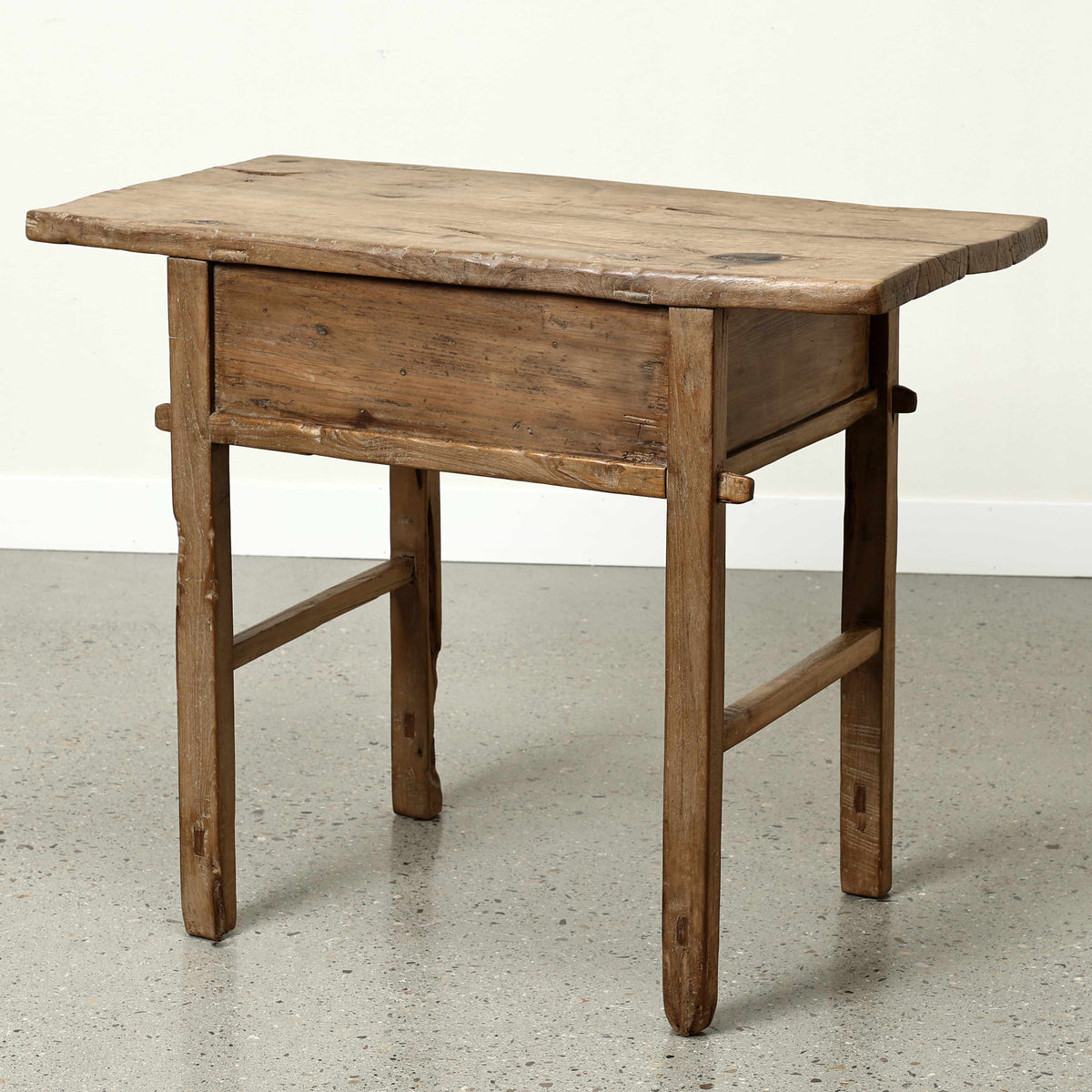 Approx. 39 Inches Vintage Table with Storage, Weathered Natural