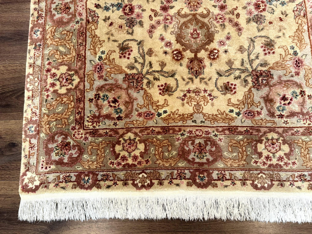 Sino Persian Rug 4x6, Wool and Silk Highlights, Fine 200 KPSI - Jewel Rugs, view 9