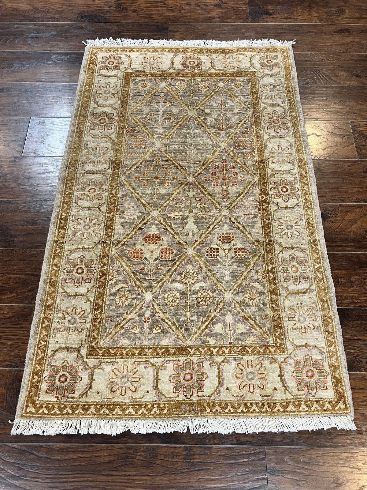 Pakistani Peshawar Rug 3x5, Safavieh Wool Handmade Hand Knotted Vintage Rug, Panel Design 3 x 5 Oriental Carpet - Jewel Rugs, view 2