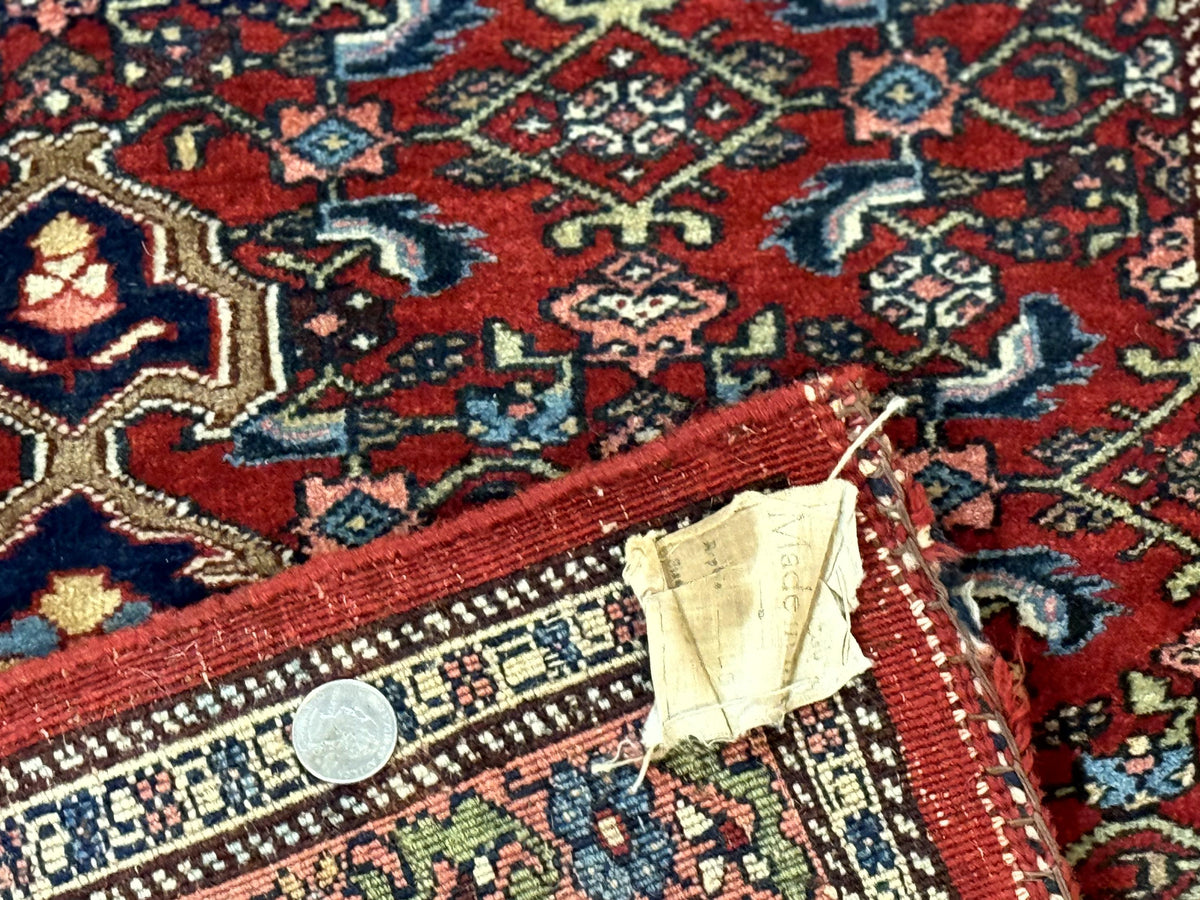 Persian Bidjar Rug 2.7 x 4, Red and Navy Blue, Small Persian Area Rug, Semi Antique - Jewel Rugs, view 11