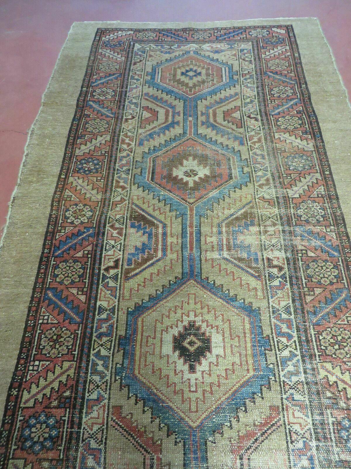 3'4" X 12' Antique Hand Made Turkish Wool Rug Runner Carpet Camel Hair Nice - Jewel Rugs, view 3