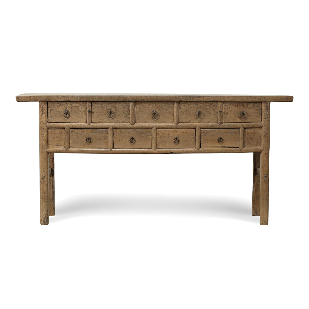 Approx. 70 Inches Long Vintage Sideboard with 9 Drawers Weathered Natural