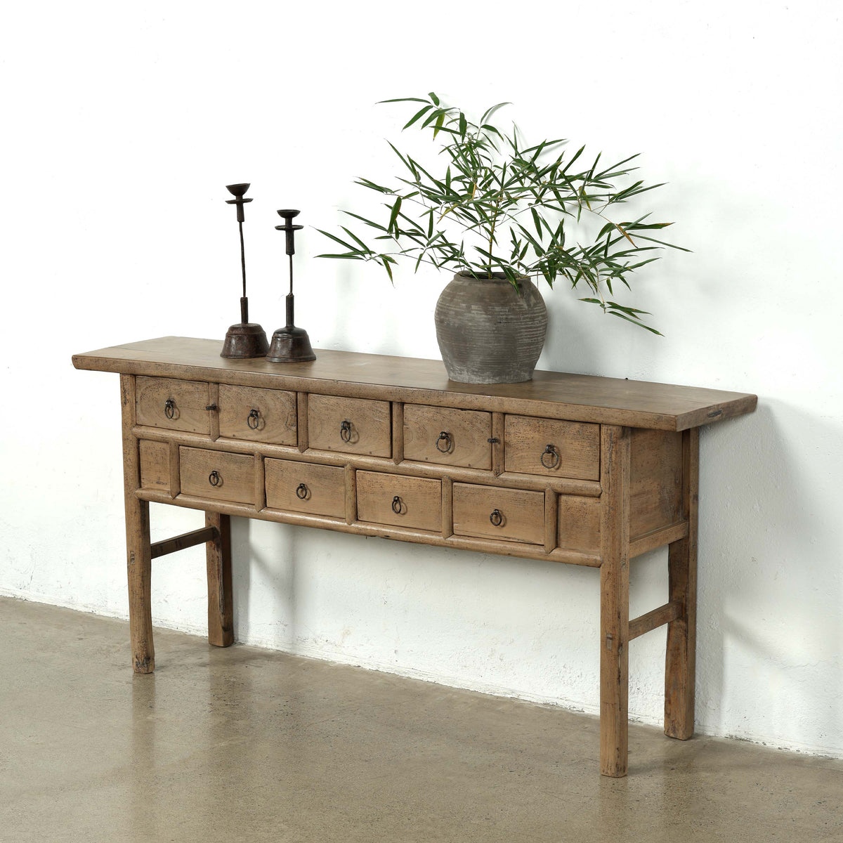 Approx. 70 Inches Long Vintage Sideboard with 9 Drawers Weathered Natural