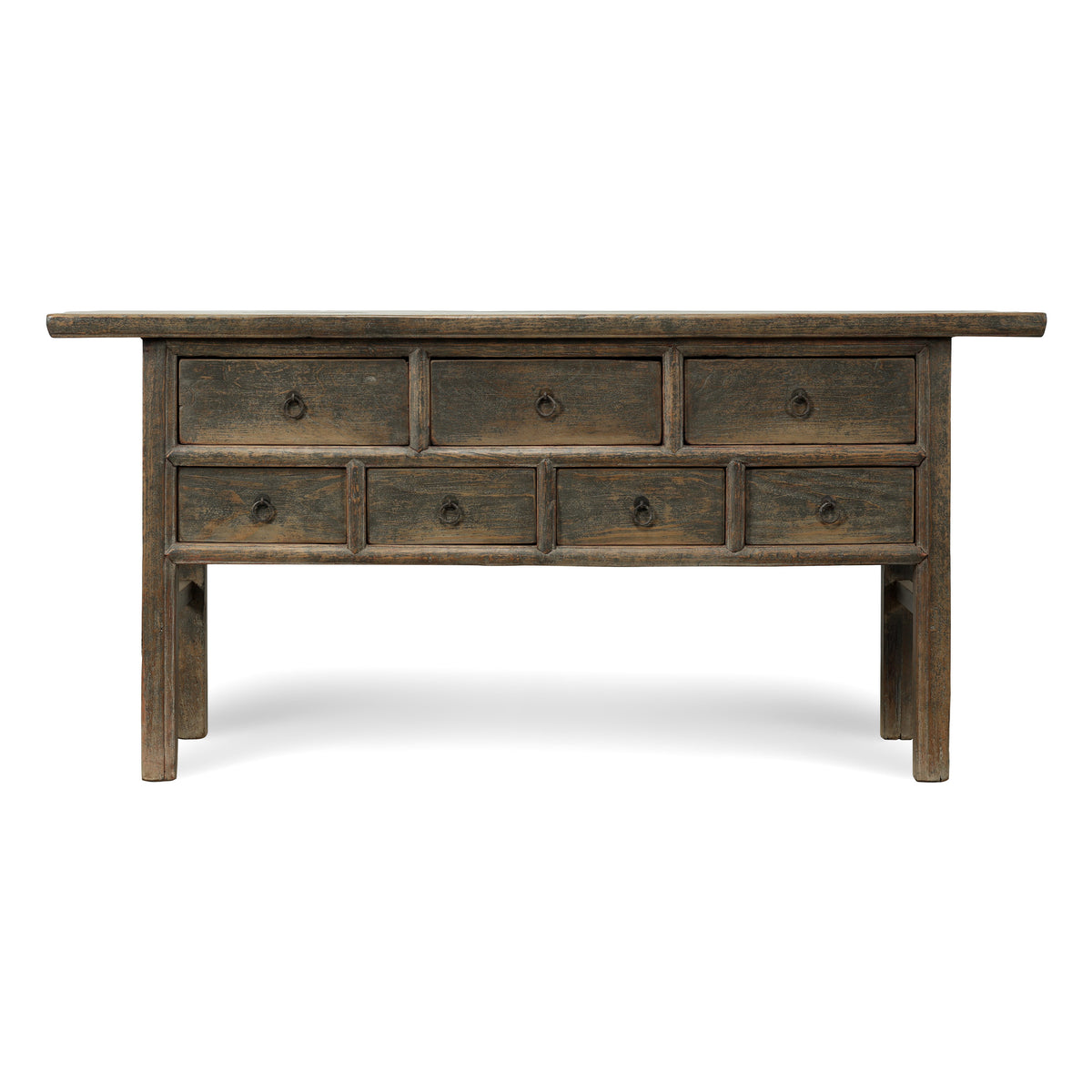 Approx. 68 Inches Long Vintage Sideboard with 9 Drawers Distressed Black