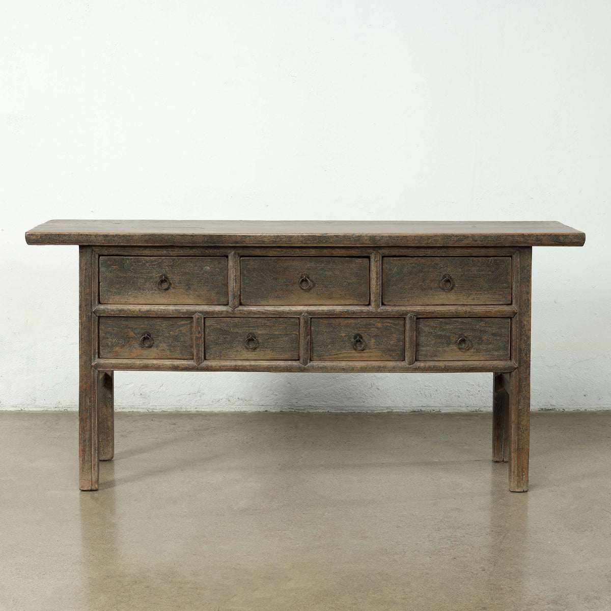 Approx. 68 Inches Long Vintage Sideboard with 9 Drawers Distressed Black