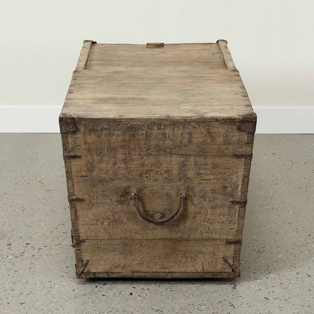 Vintage Storage Trunk Coffee Table with Iron Stapples 42"W 21"D