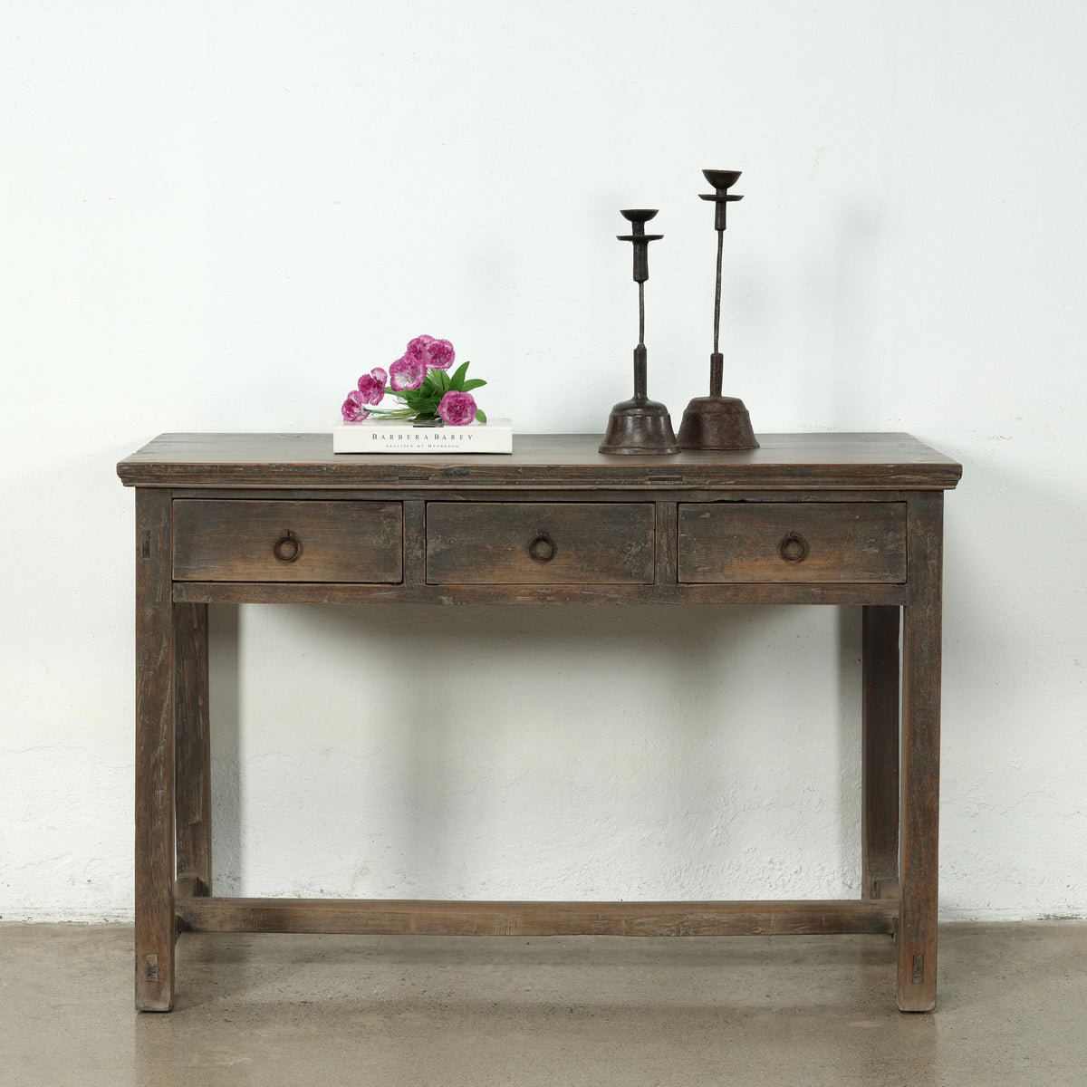 Vintage Counter Table 48"W 22"D Distressed Black