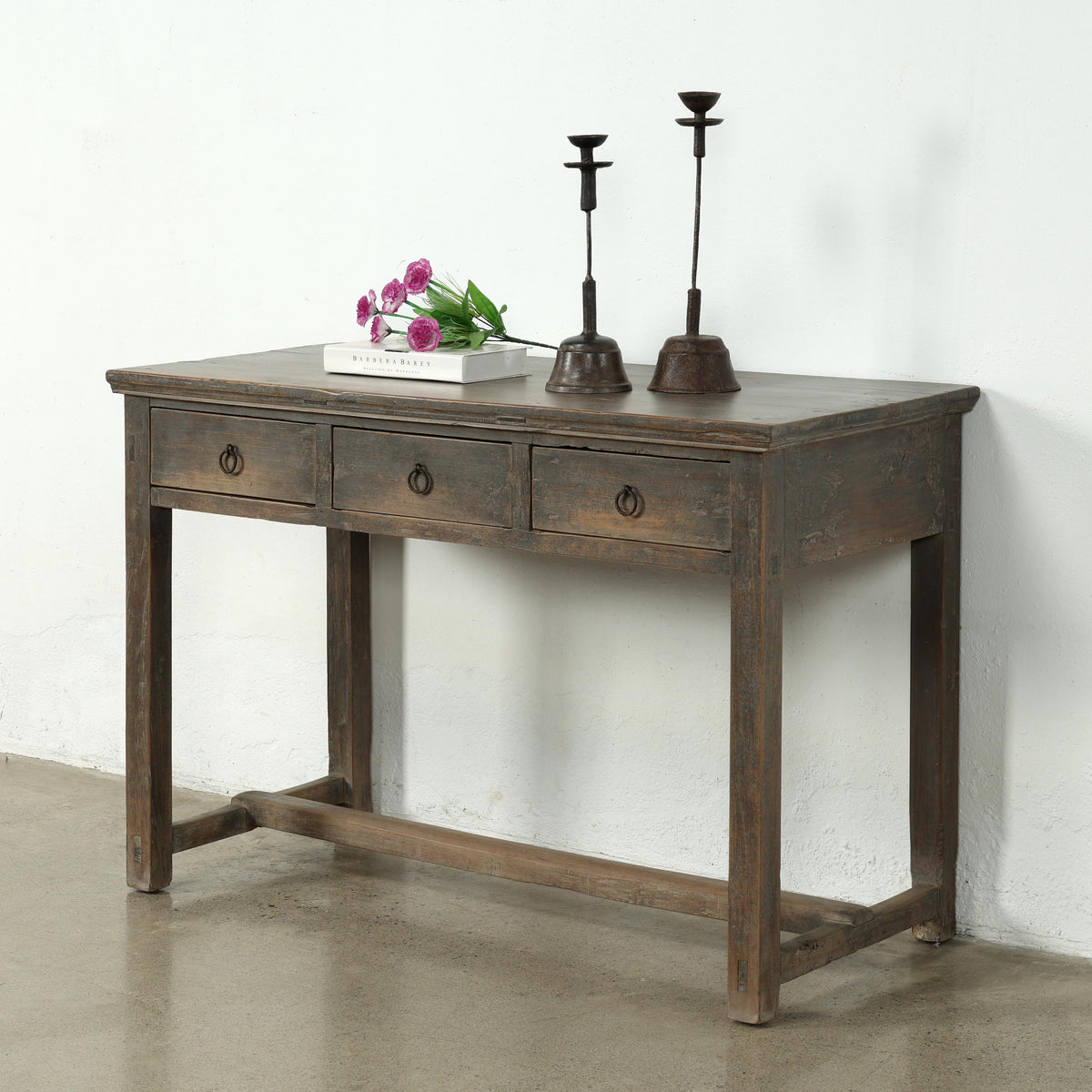 Vintage Counter Table 48"W 22"D Distressed Black