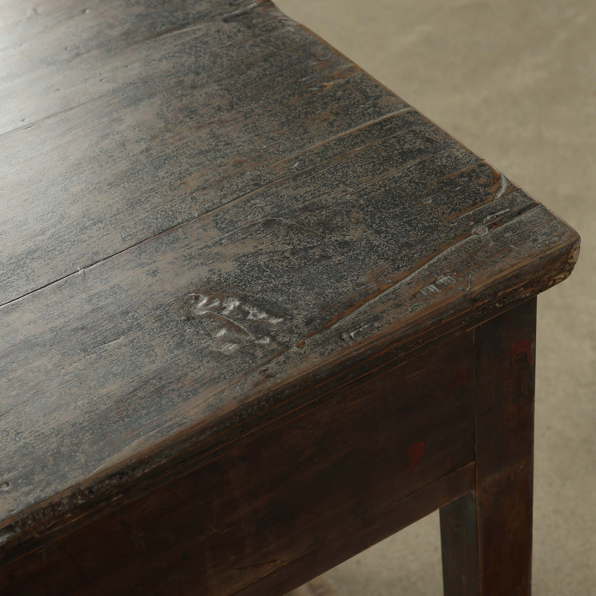 Vintage Counter Table 48"W 22"D Distressed Black