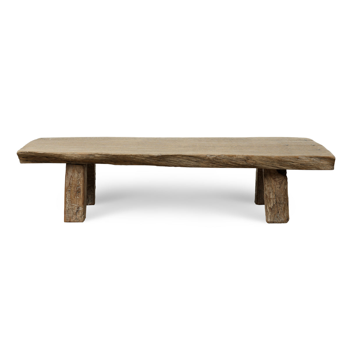 Live Edge Vintage Coffee Table Weathered Natural Oak 66x34x15H