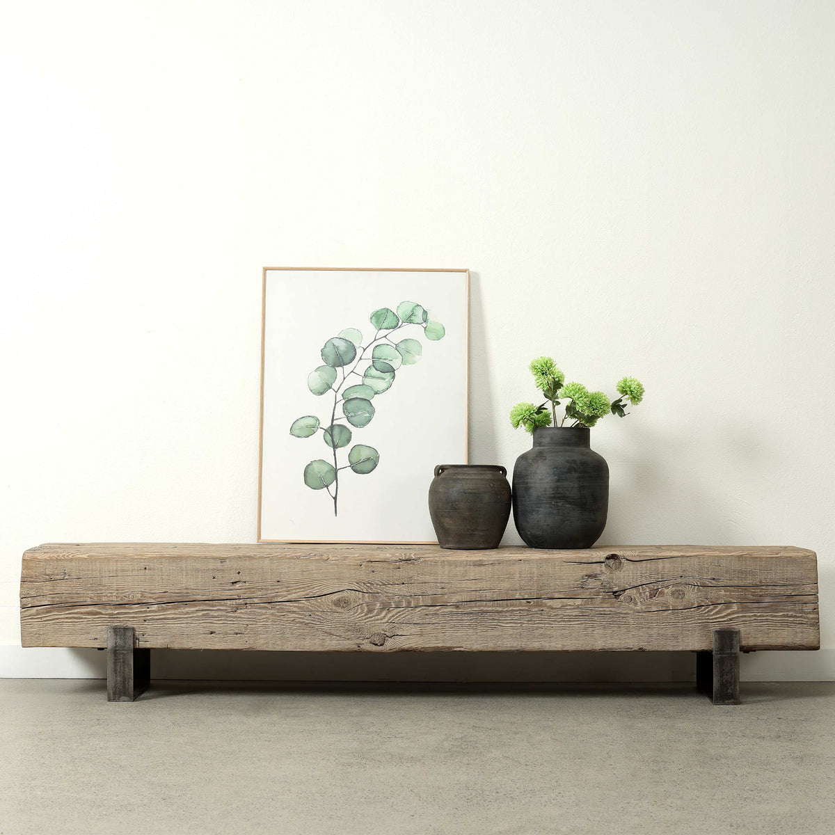 Approx 84 Inches Long 14 Inches Deep Vintage Timber Block Bench
