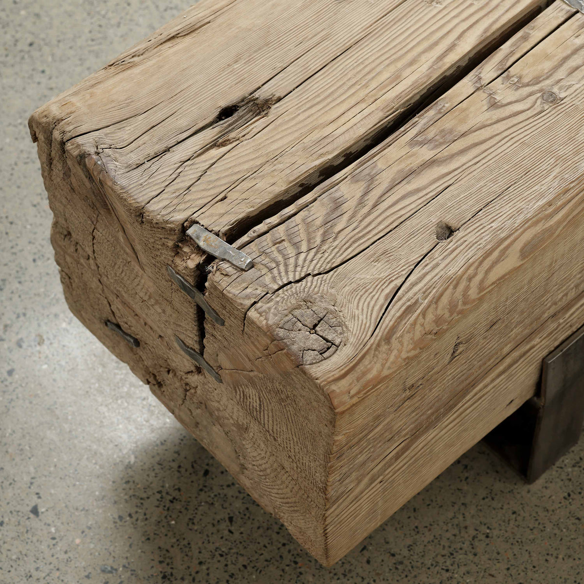 Approx 84 Inches Long 14 Inches Deep Vintage Timber Block Bench