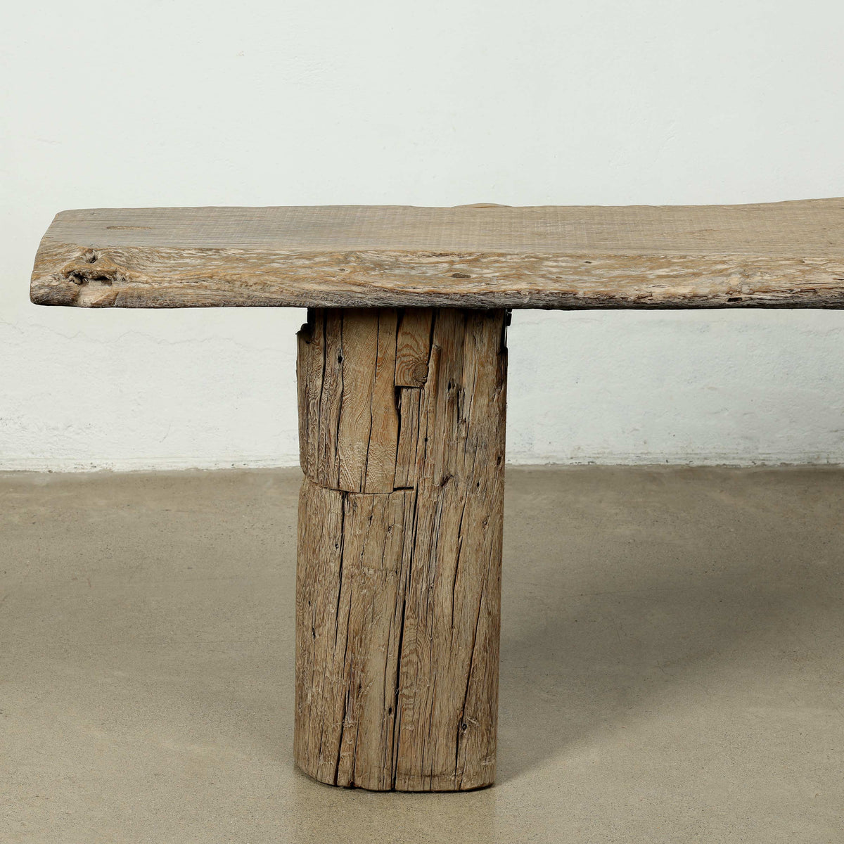 Approx. 120 Inches Long Ancient Round-Post Live-Edge Console