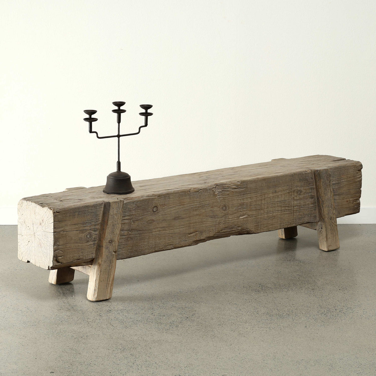 Approx 76-80 Inches Wide Vintage House Beam Bench Weathered Grey