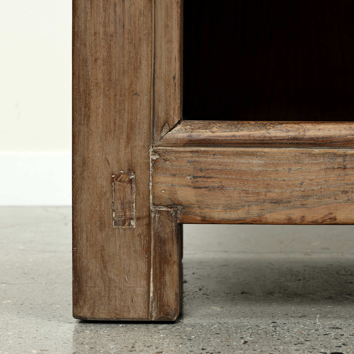 Approx. 107" Wide Vintage Countertable with 6 Drawers, Walnut Wood Weathered Natural