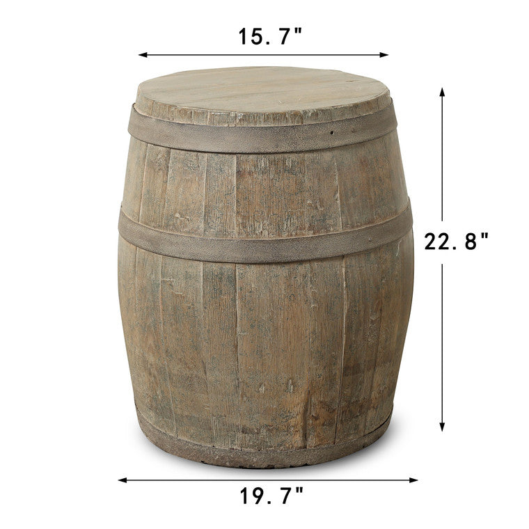 Approx. 22 Inches High Vintage Beer Barrel Accent Table (size and finishes vary) image 3