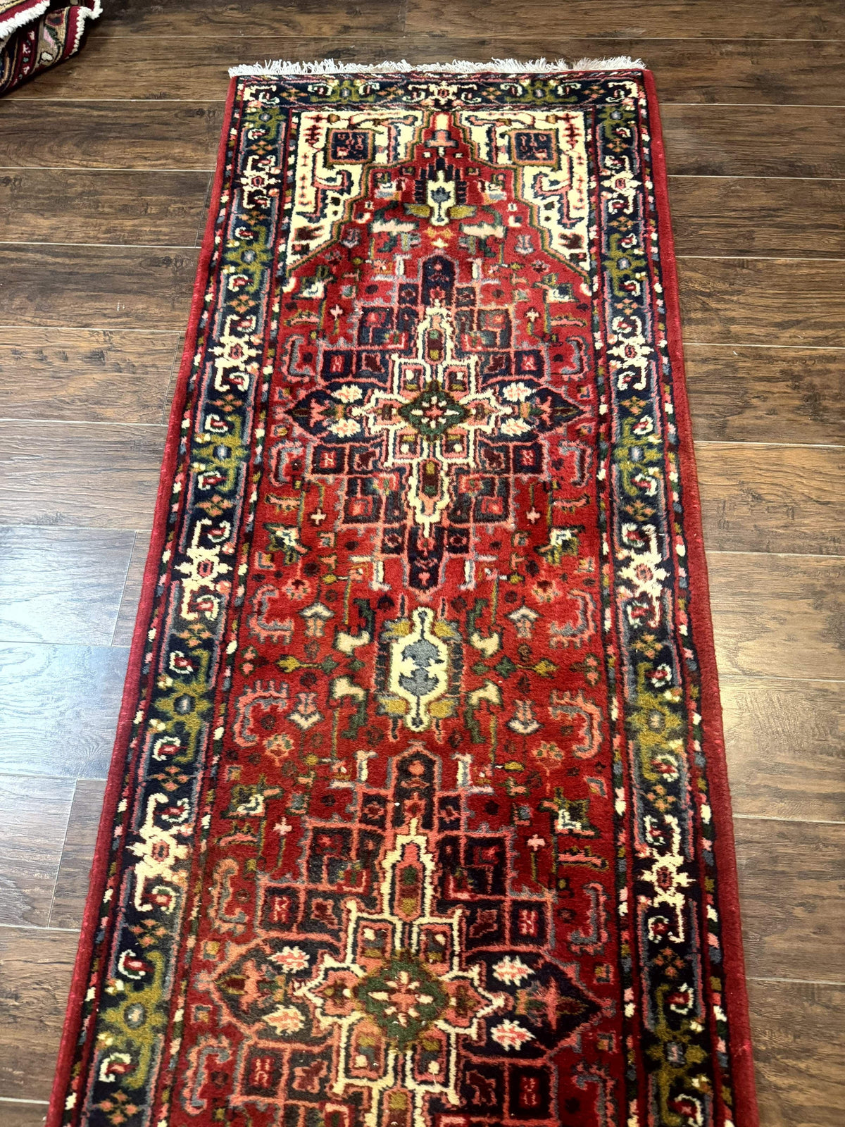Indo Persian Heriz Runner Rug 3 x 17, Geometric Long Runner Carpet for Hallway, Medallions, Wool Runner Rug 3x17 - Jewel Rugs, view 11