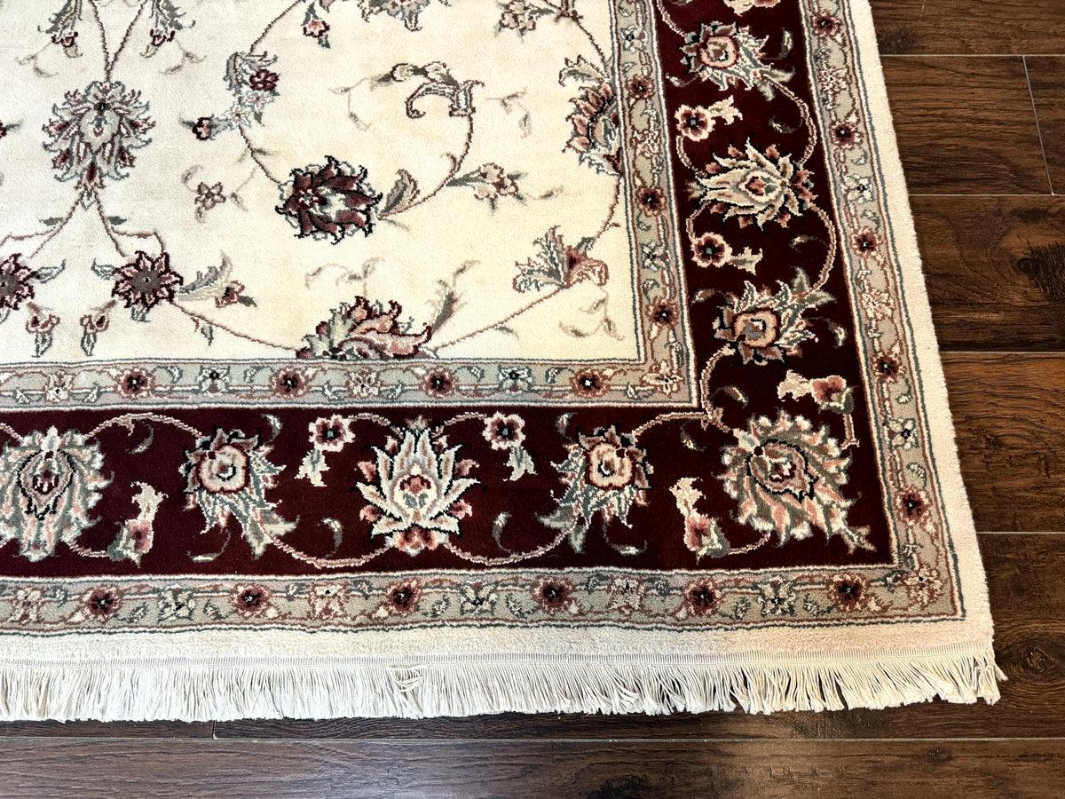 Ivory and Burgundy Pak Persian Rug 6x9 - Jewel Rugs, view 10