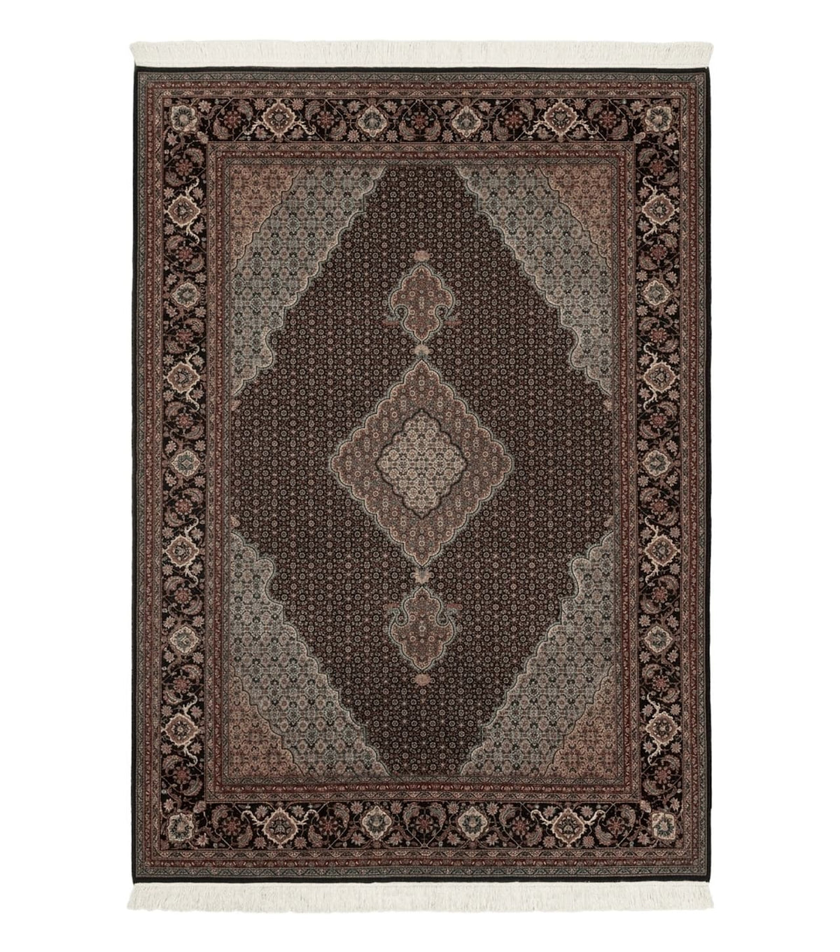 Sino Persian Rug 6x9, Herati Very Fine 400 KPSI, Black - Jewel Rugs