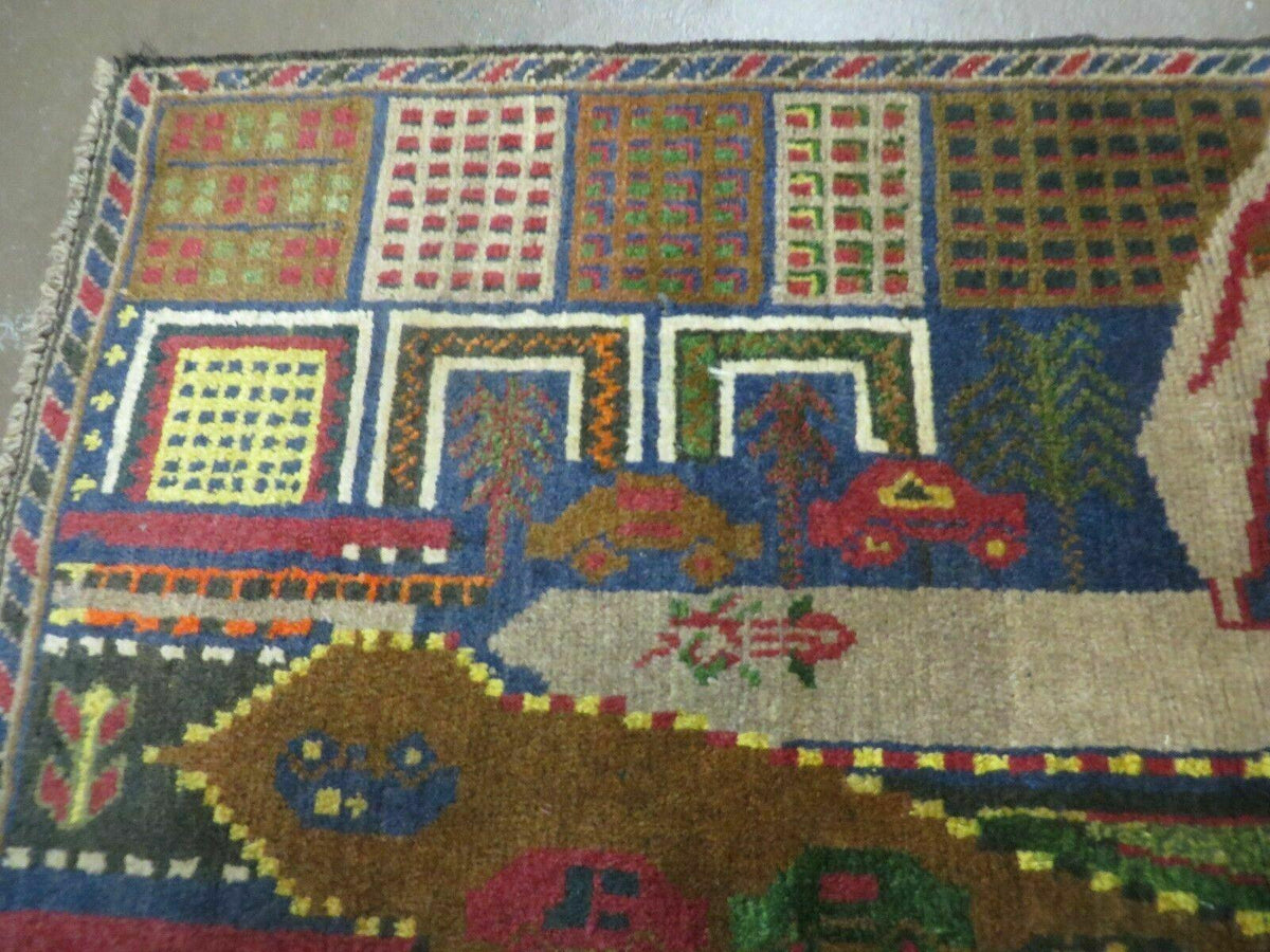 3' X 5' New Vintage Handmade Afghan Balouch Tribal Wool Pictorial Rug # 303 - Jewel Rugs, view 3