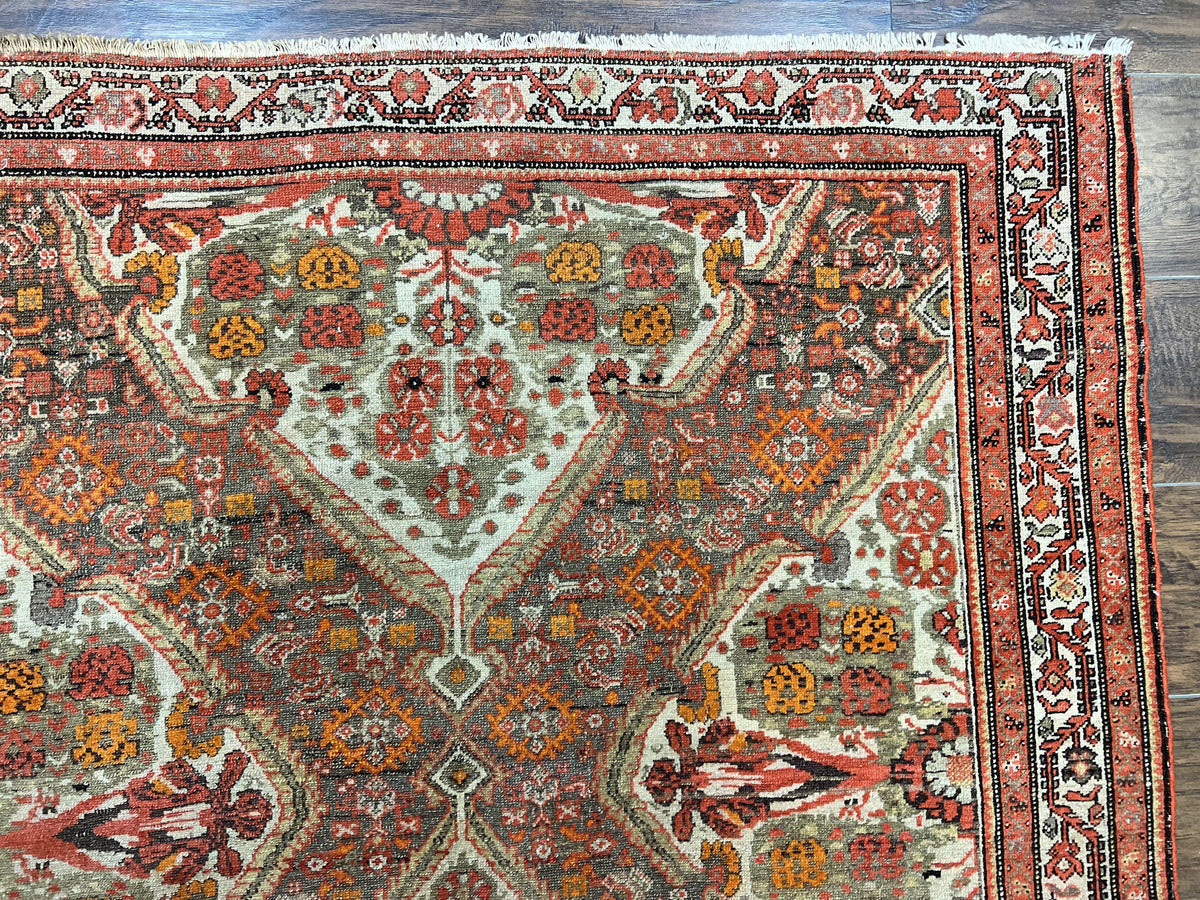 Wonderful Antique Persian Malayer Rug 4x6, Wool Hand Knotted Authentic Oriental Carpet, Very Fine - Jewel Rugs, view 8