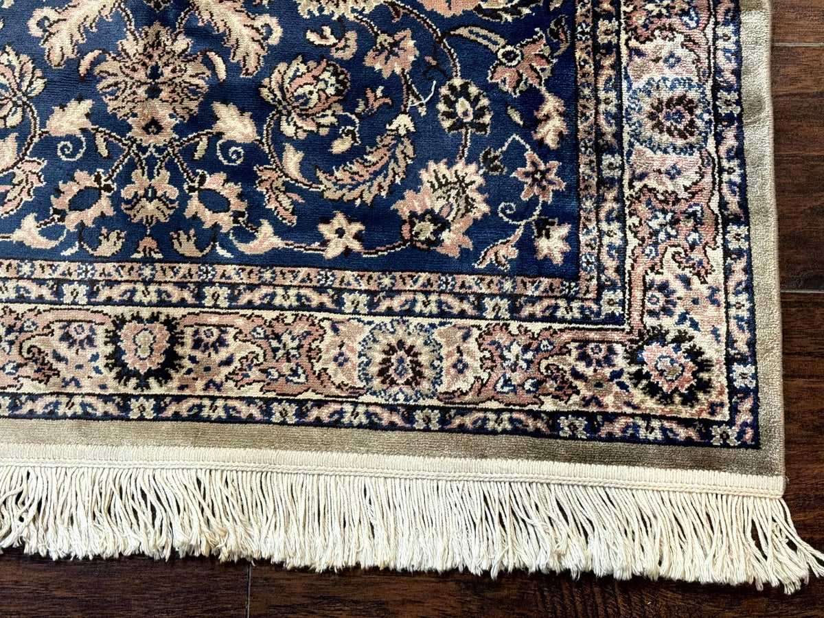 Vintage Art Silk Rug 3x4, Traditional Oriental Persian Design Rug, Belgium Power Loomed Rug, Navy Blue - Jewel Rugs, view 10